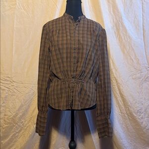 Ralph Lauren Blue Label Brown Plaid Blouse